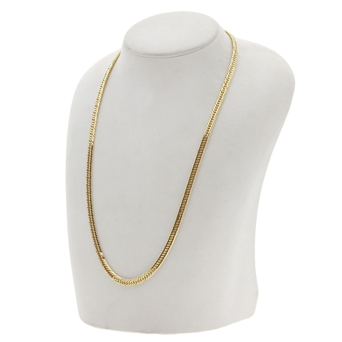 Curb chain Kihei W6 side Necklace K18 Yellow Gold 30.6g Ladies