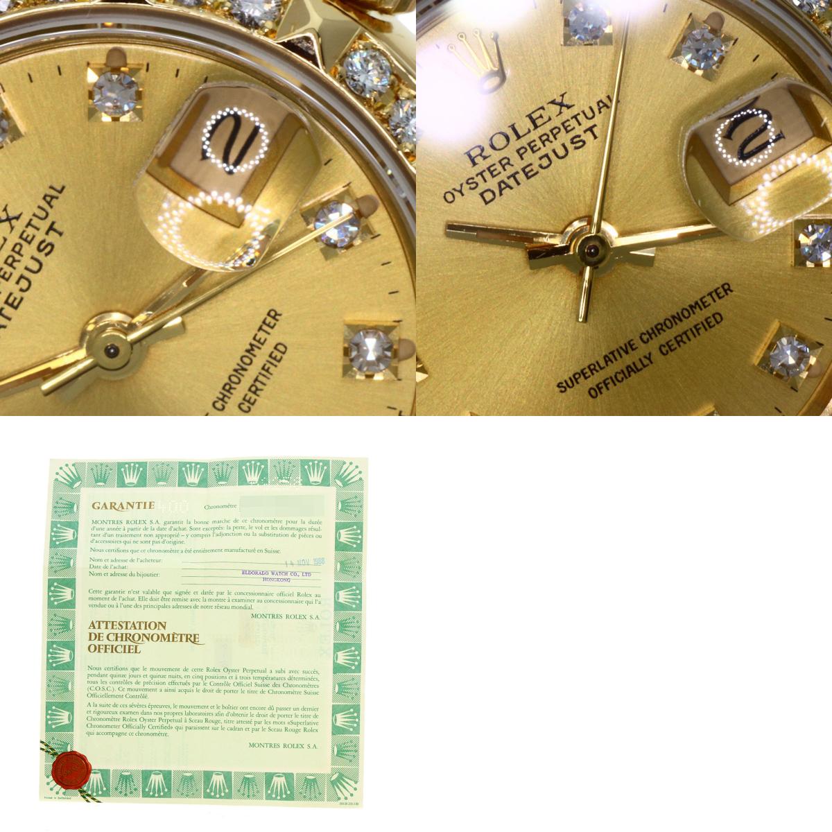 ROLEX Datejust 10P Bezel Diamond Watches 69258G K18 Yellow Gold/18K Yellow Gold Ladies