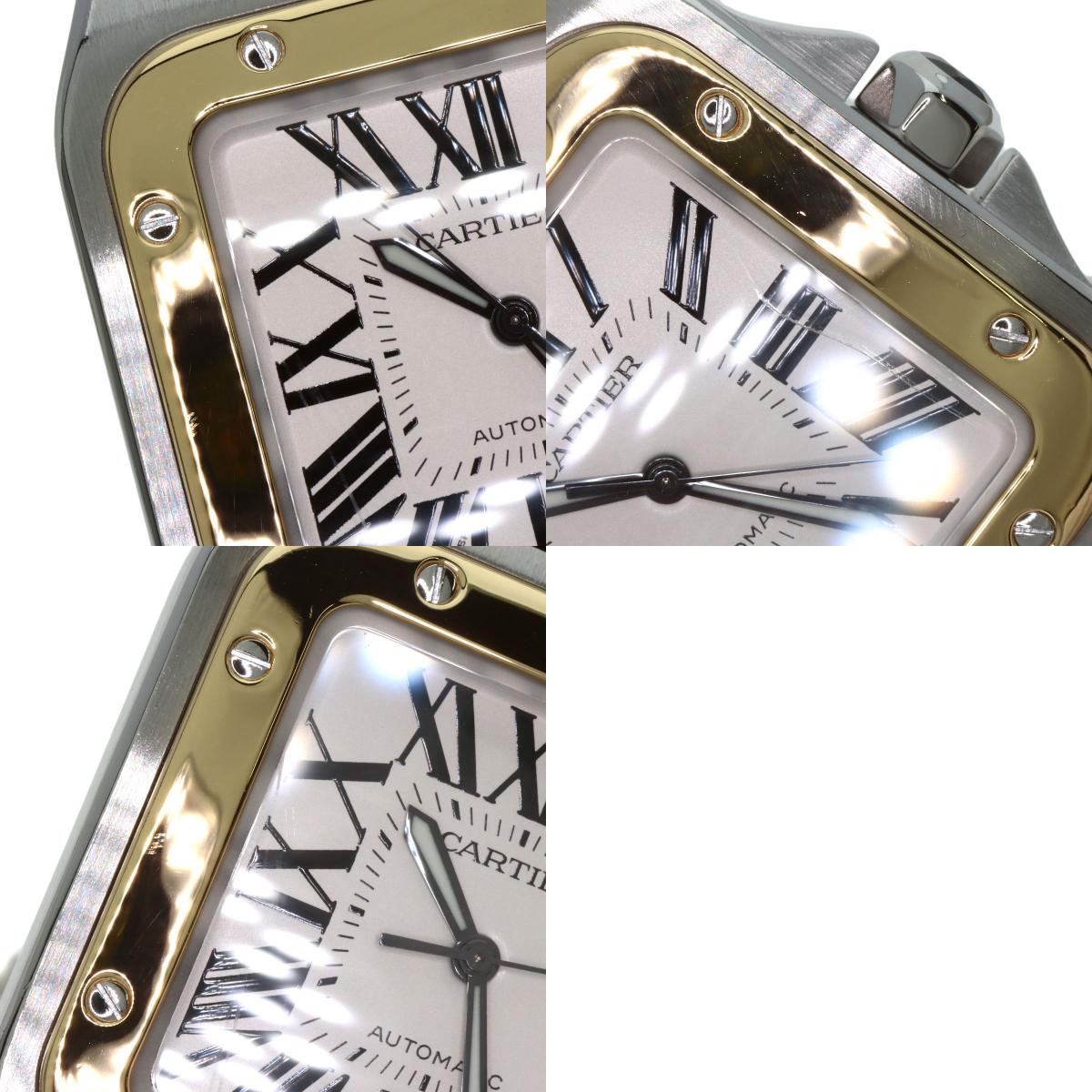 CARTIER Santos 100 LM Watches W20072X7 Stainless Steel/Leather mens