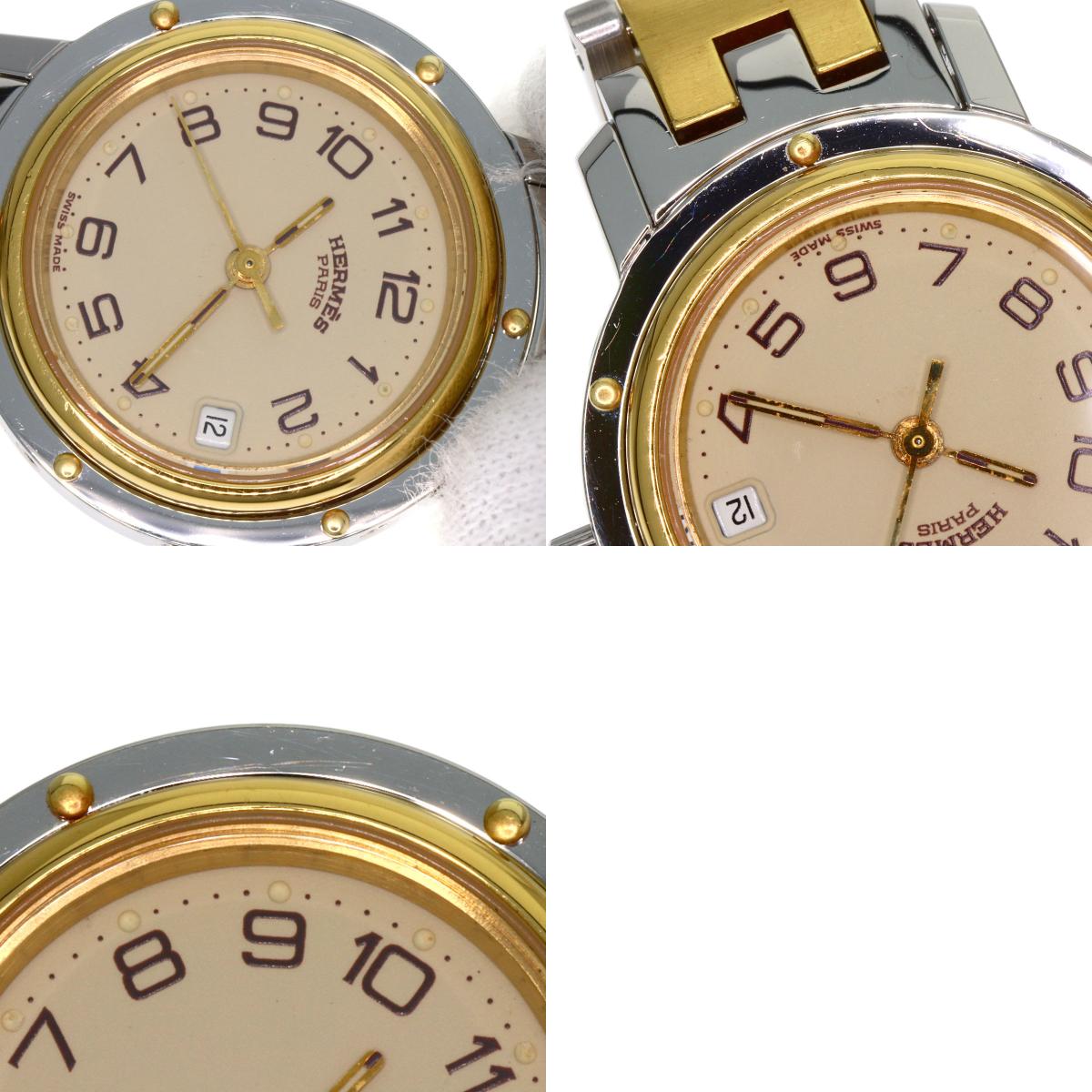 HERMES Clipper Watches Stainless Steel/SSxGP Ladies