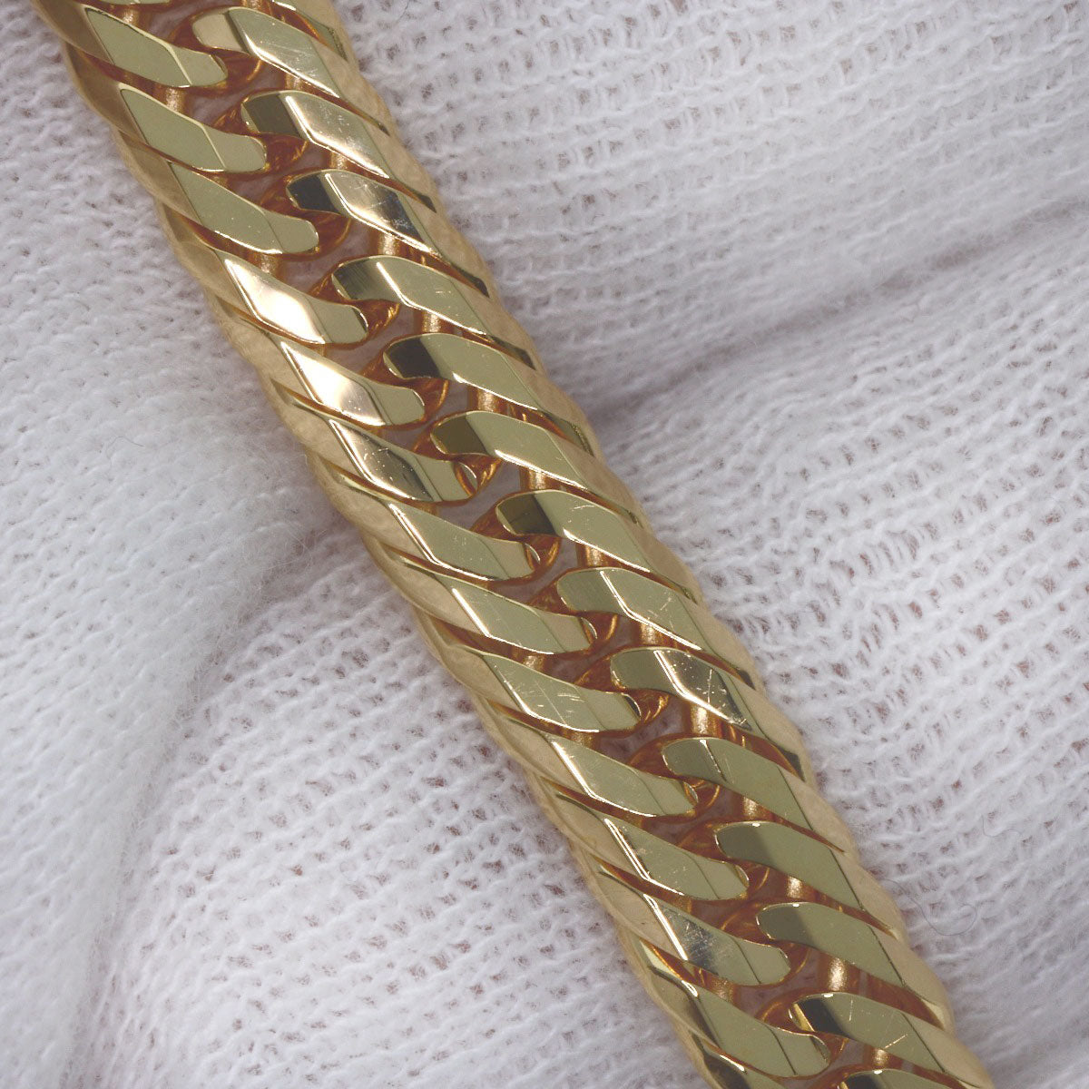 Curb Chain Kihei 12-sided Triple Bracelet K18 Yellow Gold 19.3g Ladies