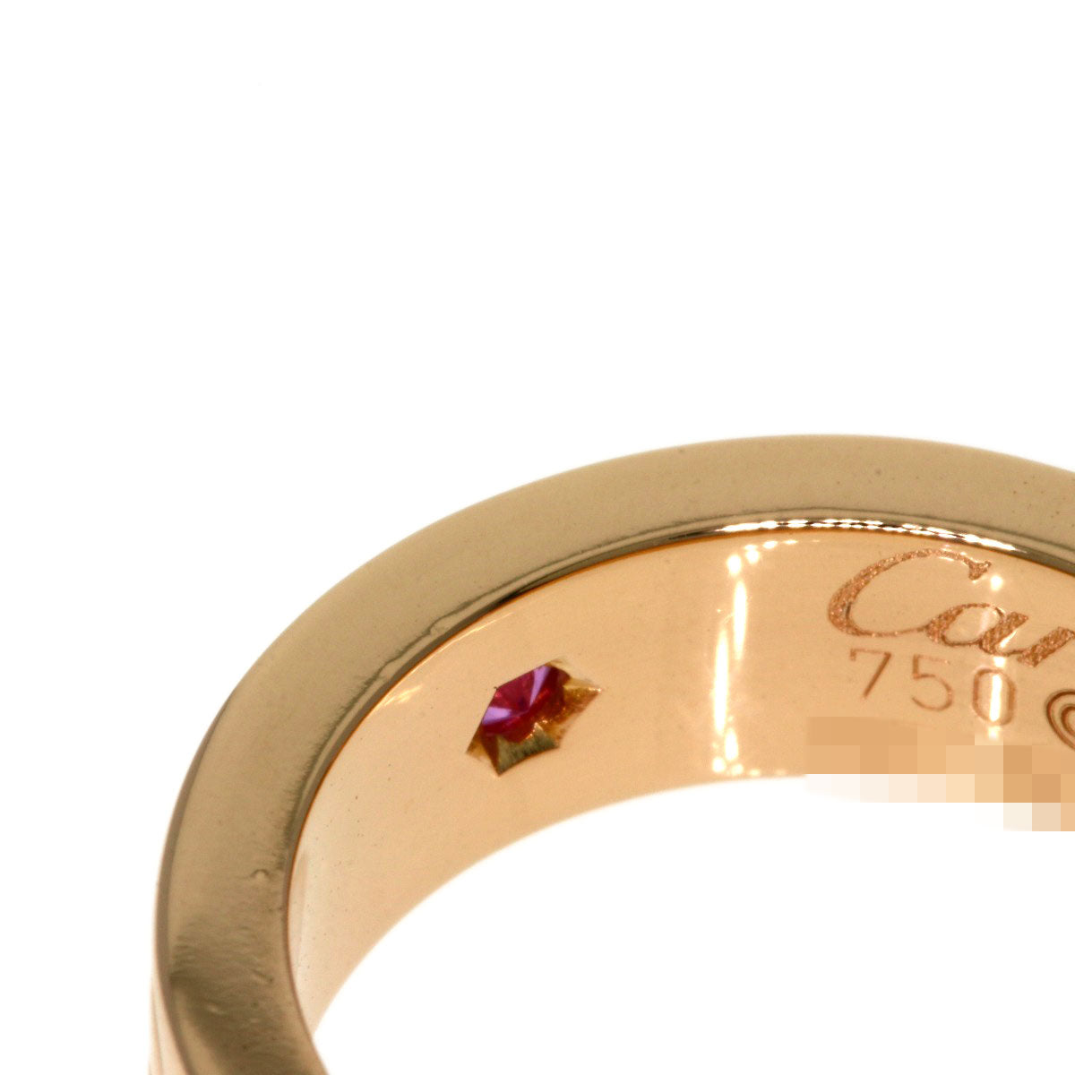 CARTIER Ring love ring pink sapphire # 48 K18 Pink Gold Ladies