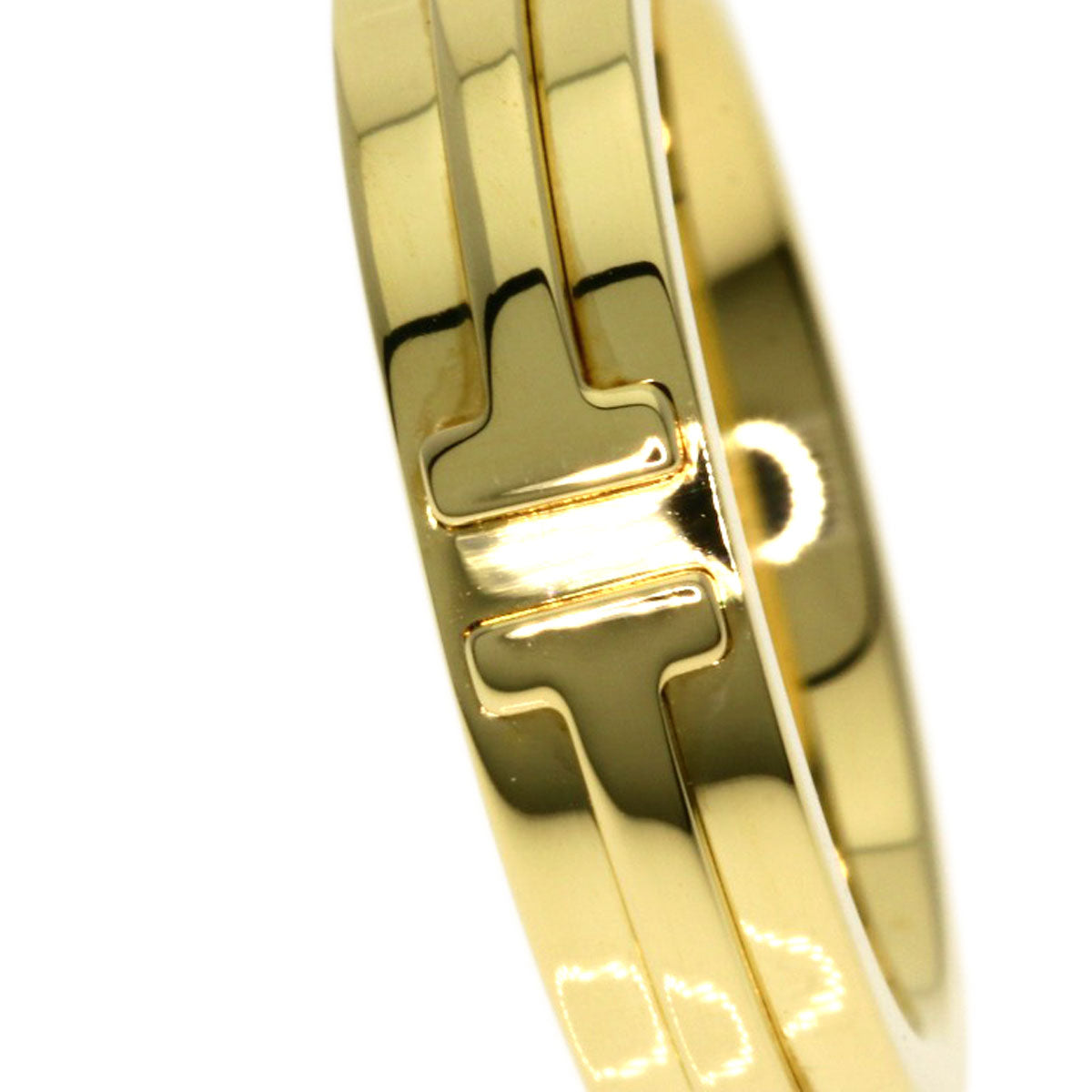 TIFFANY&Co. Ring T TWO narrow K18 Yellow Gold Ladies