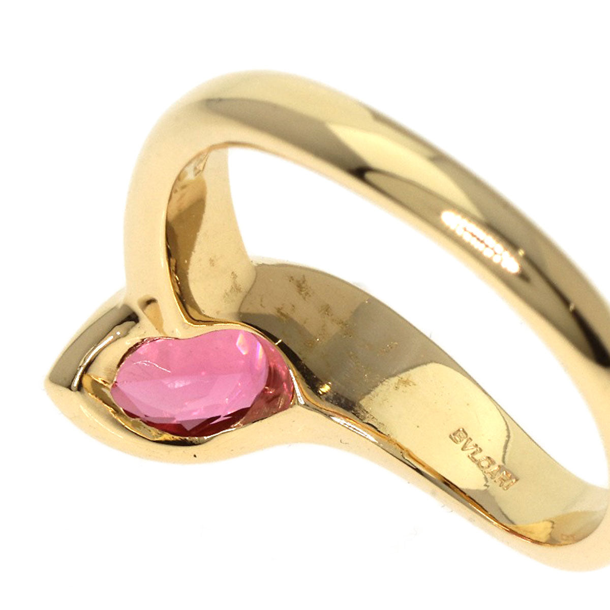 ブルガリ ピンクトルマリン リング・指輪 K18イエローゴールド レディース 【中古】【BVLGARI】
