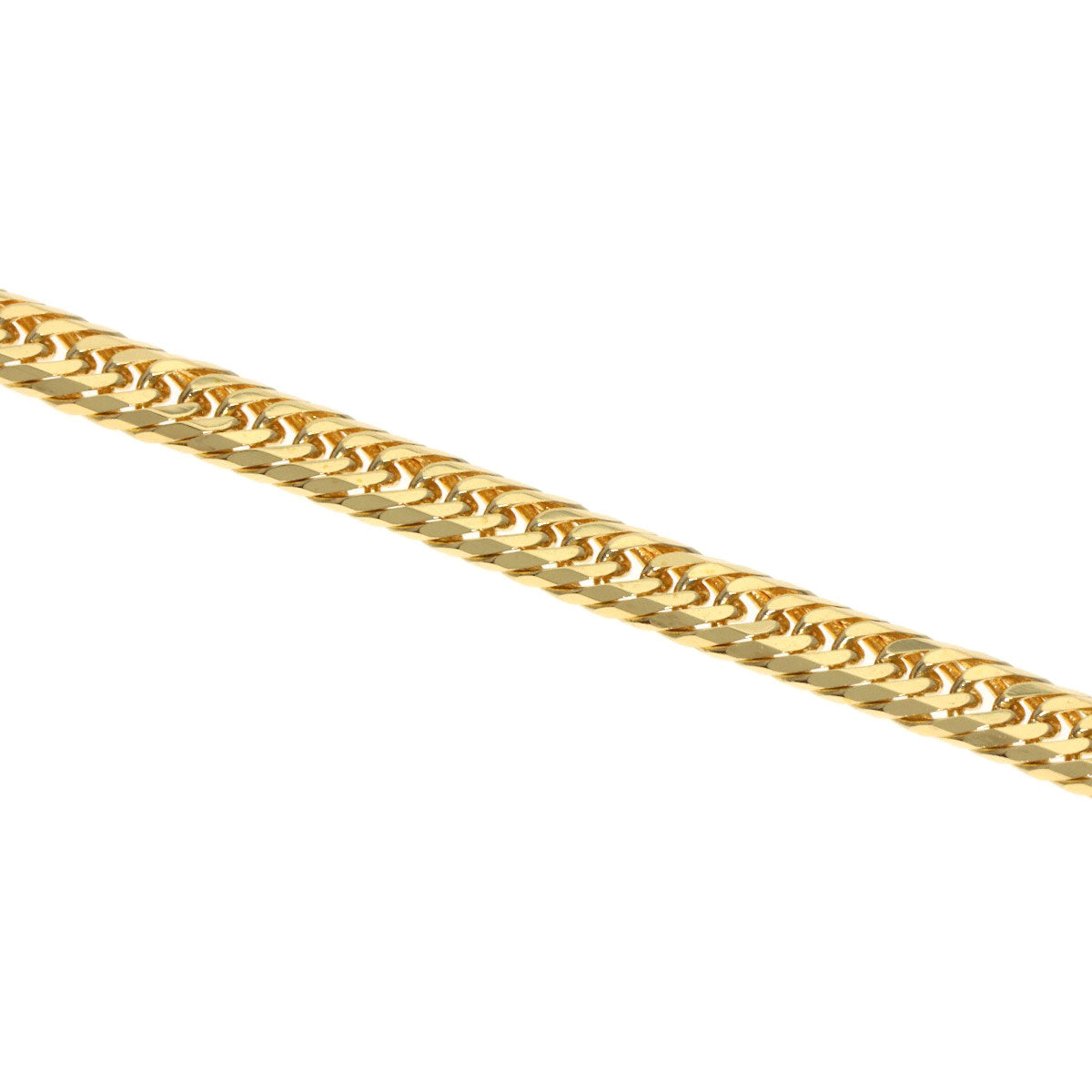 Curb Chain Kihei 8-sided Triple Necklace K18 Yellow Gold 10.3g Ladies