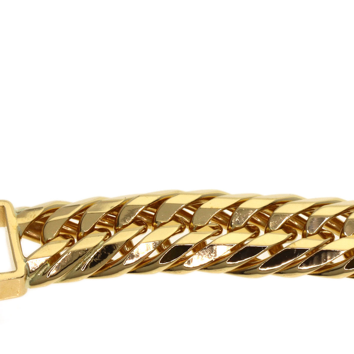 Curb Chain Kihei 12-sided Triple Bracelet K18 Yellow Gold 30.2g mens
