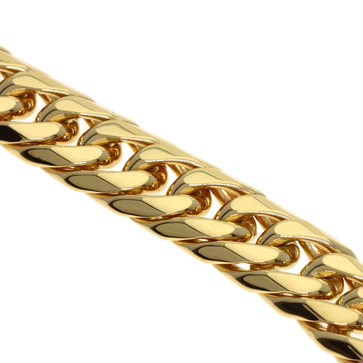 Curb chain Kihei 6-sided W Bracelet K18 Yellow Gold 48g mens