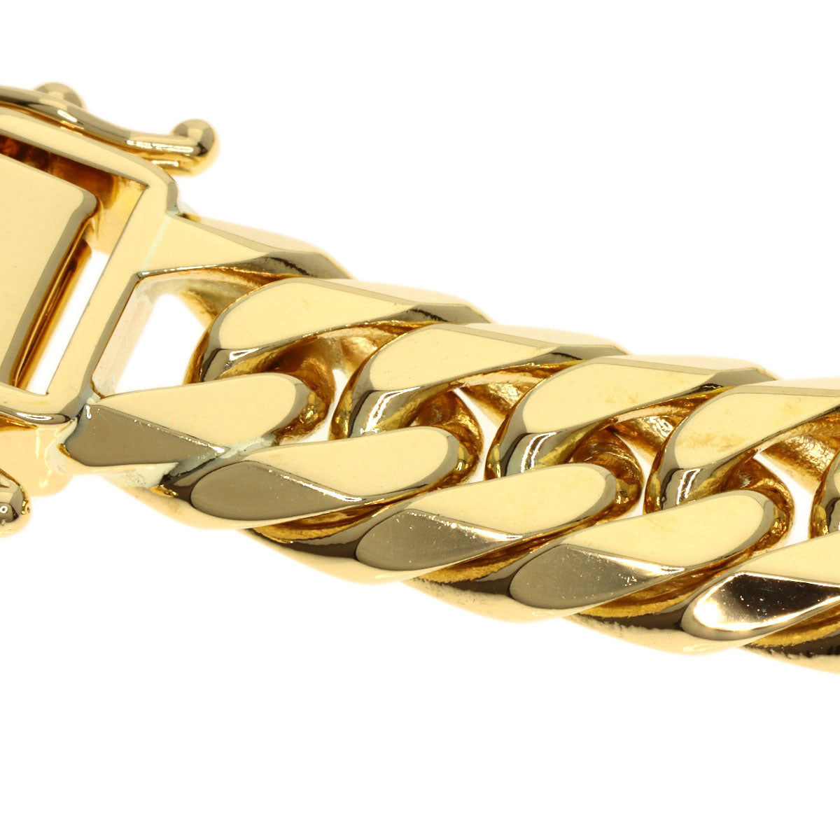 Curb chain Kihei 6-sided W Necklace K18 Yellow Gold 201.5g mens