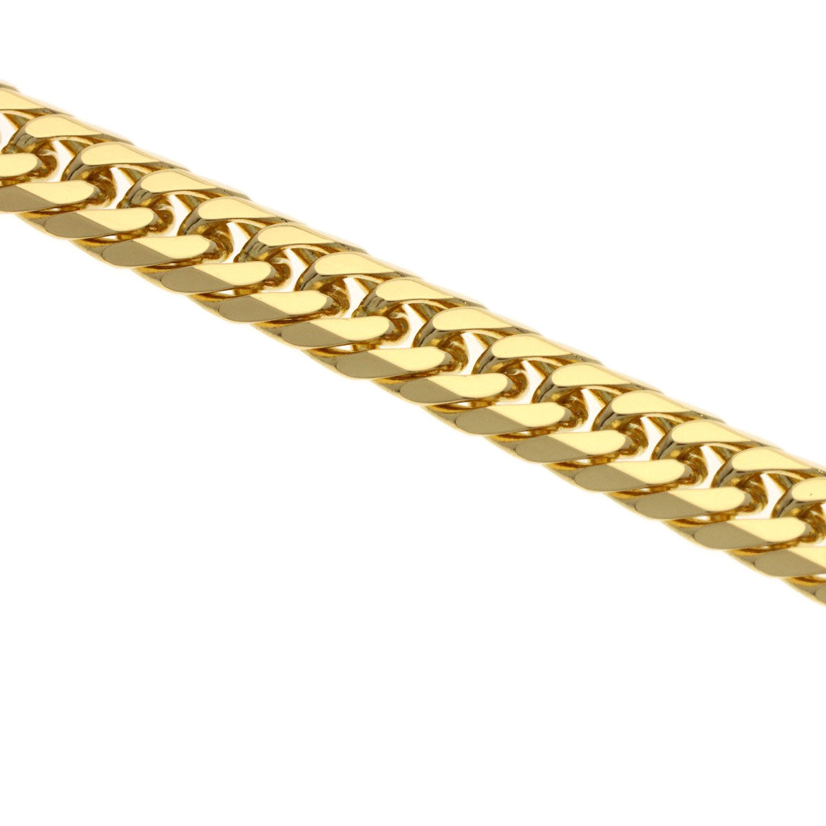 Curb chain Kihei 6-sided W Necklace K18 Yellow Gold 30g mens