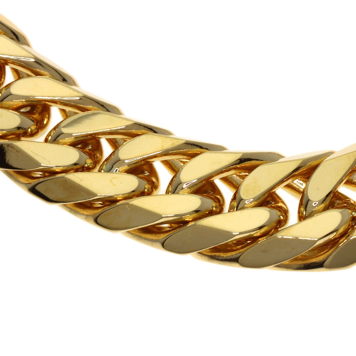 Curb chain Kihei 6-sided W Bracelet K18 Yellow Gold 80.1g mens