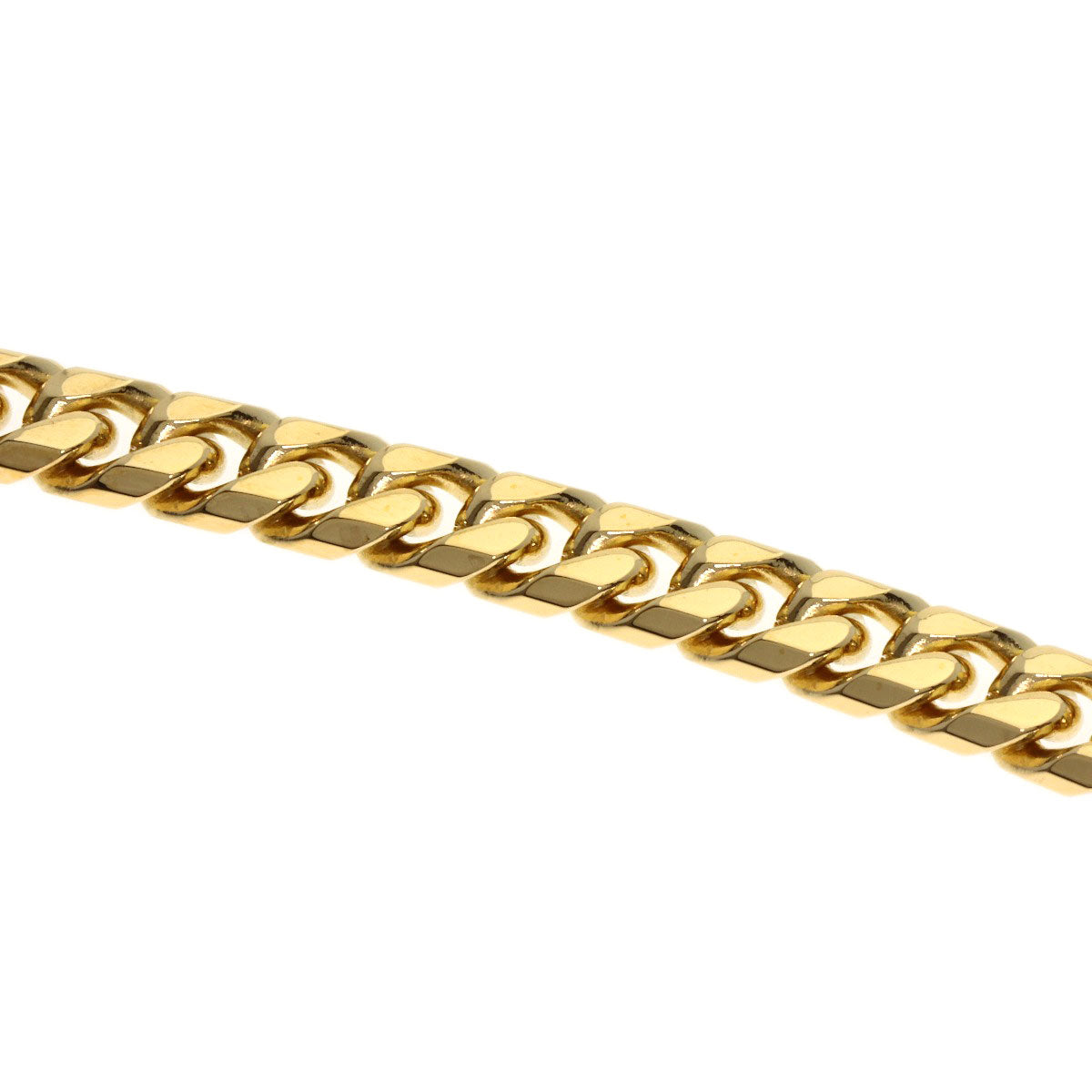 Curb chain Kihei 8 sides Necklace K18 Yellow Gold 53.4g Ladies