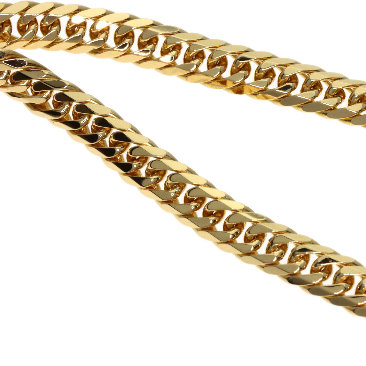 Curb chain Kihei 6-sided W Bracelet K18 Yellow Gold 10g Ladies