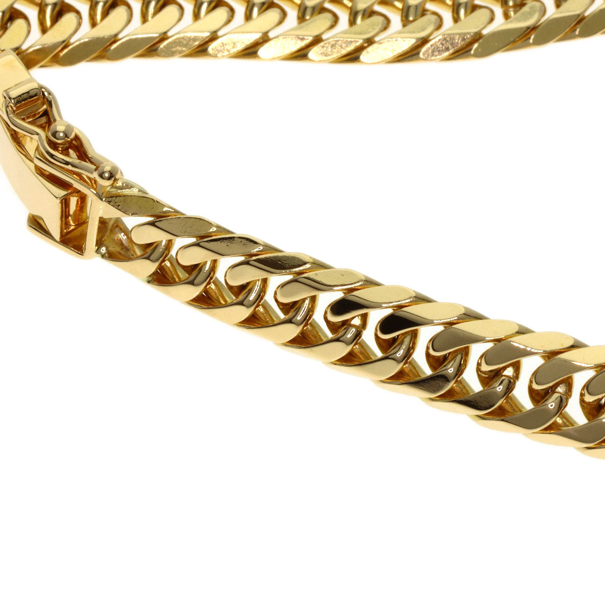 Curb chain Kihei 6-sided W Bracelet K18 Yellow Gold 20.4g mens
