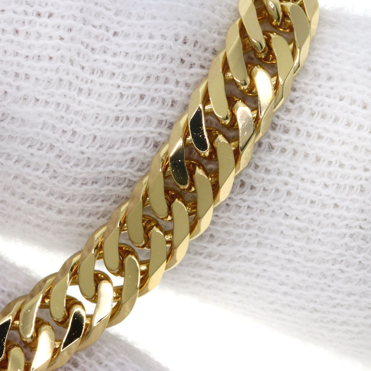 Curb chain Kihei W6 side Necklace K18 Yellow Gold 30.5g Ladies