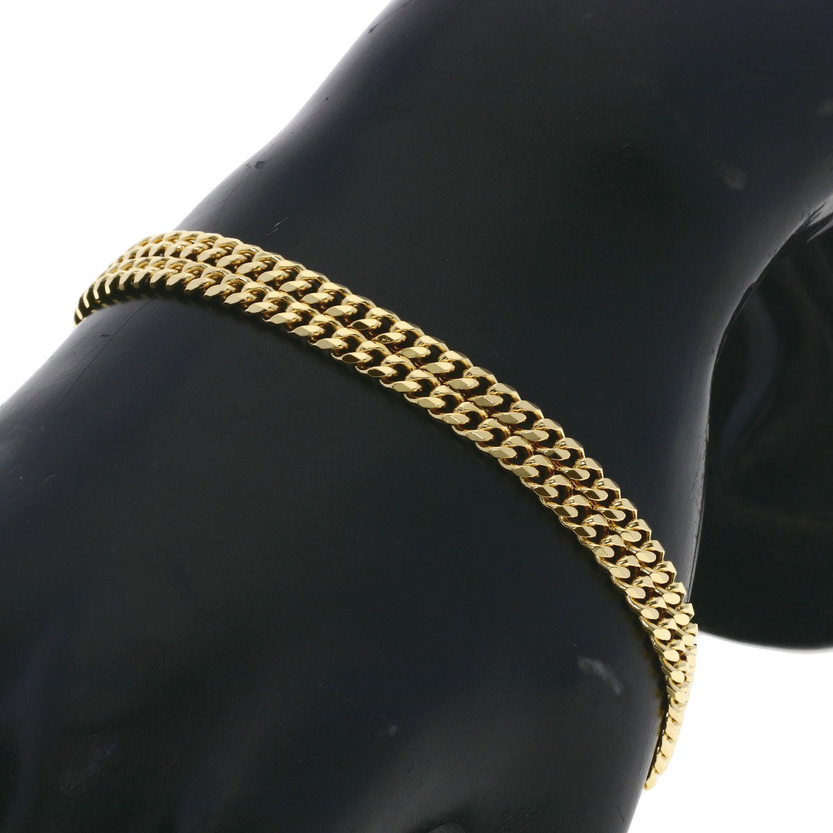 Curb chain Kihei 2 rows 8 sides Bracelet K18 Yellow Gold 17.9g mens