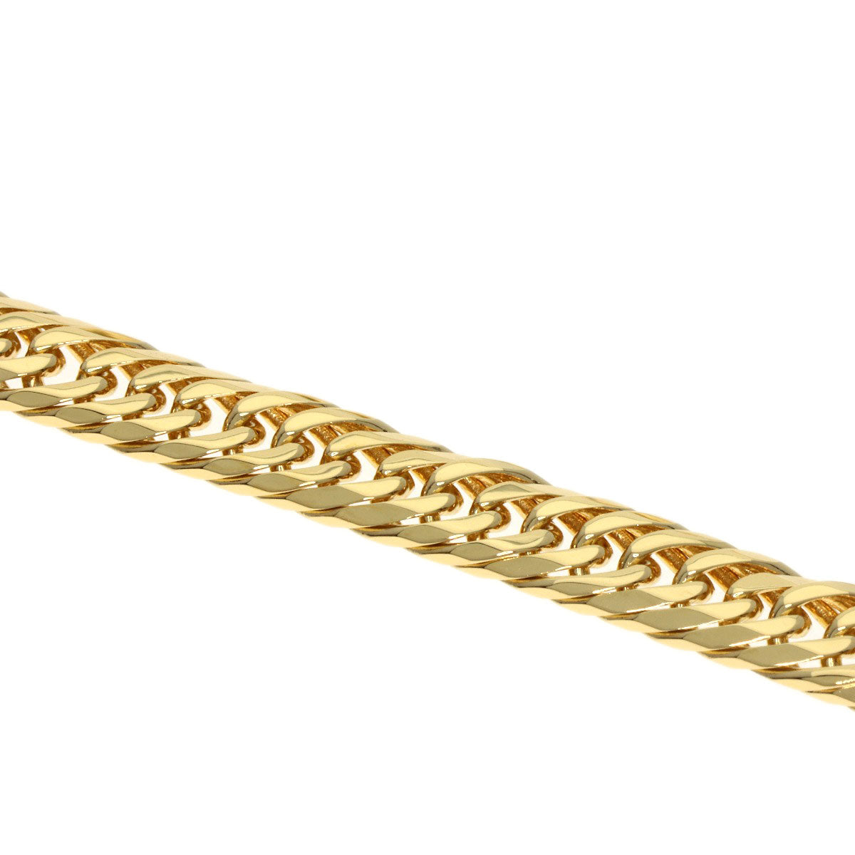 Curb chain Kihei 8-sided W Necklace K18 Yellow Gold 19.9g Ladies