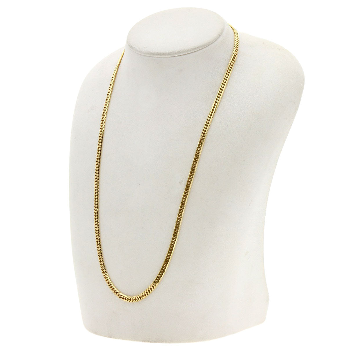 Curb chain Kihei 6-sided double Necklace K18 Yellow Gold 21.1g mens