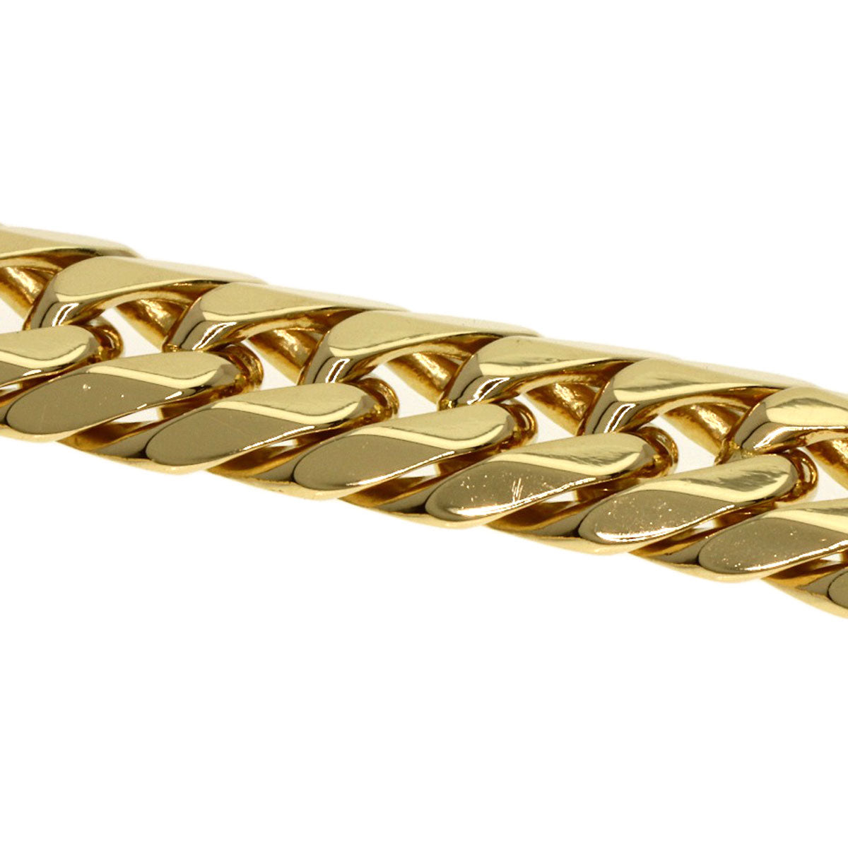 Curb chain Kihei 6 sides Bracelet K18 Yellow Gold 28.4g mens