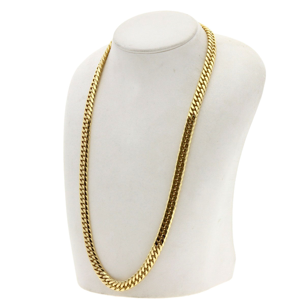 Curb chain Kihei 6-sided double Necklace K18 Yellow Gold 110.9g mens