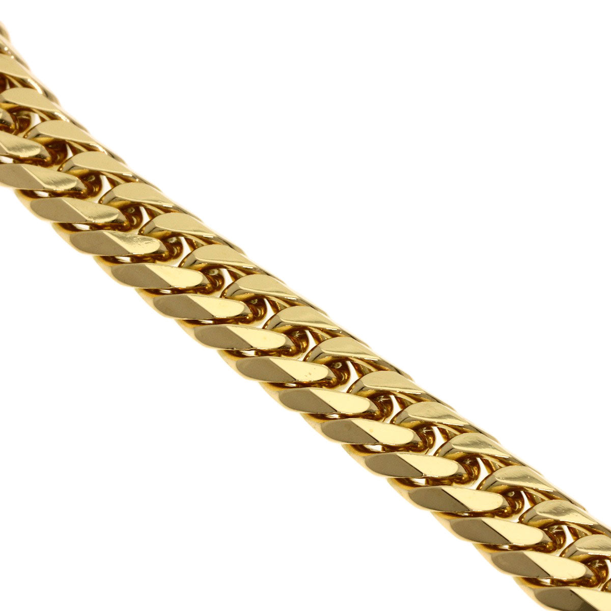 Curb chain Kihei 6-sided double Necklace K18 Yellow Gold 100g mens