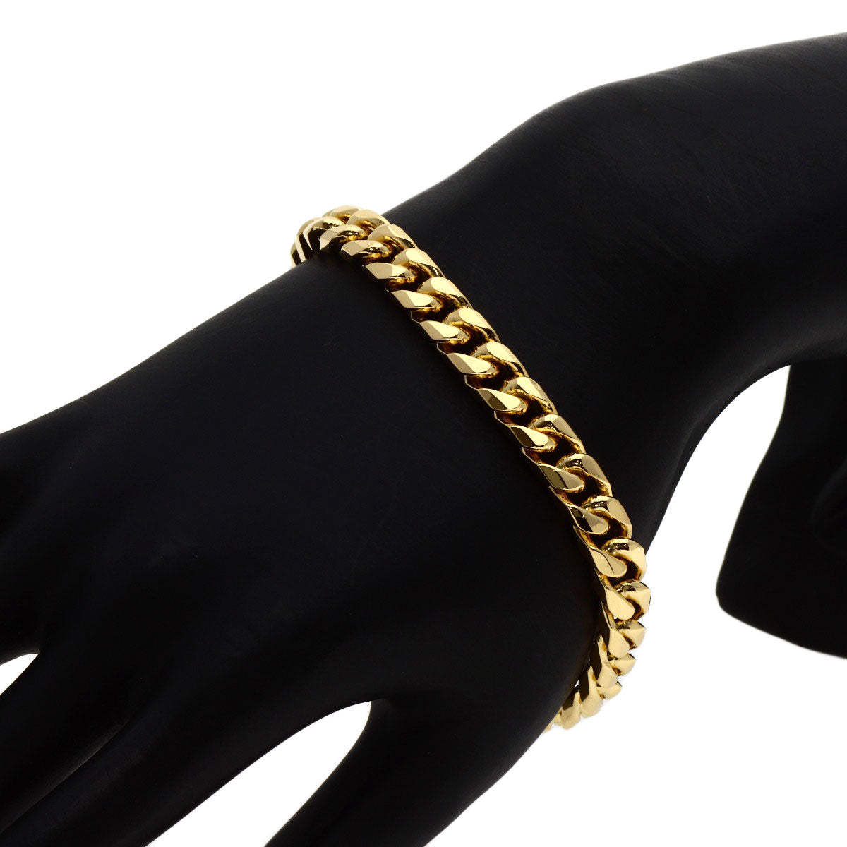 Curb chain Kihei 8 sides Bracelet K18 Yellow Gold 48.8g mens