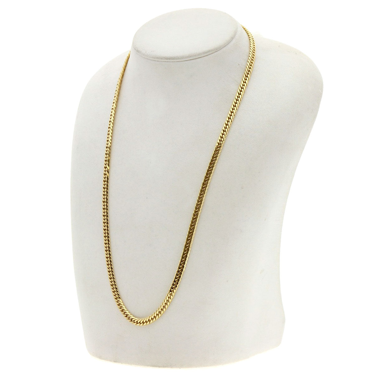 Curb chain Kihei 6-sided double Necklace K18 Yellow Gold 29.7g mens