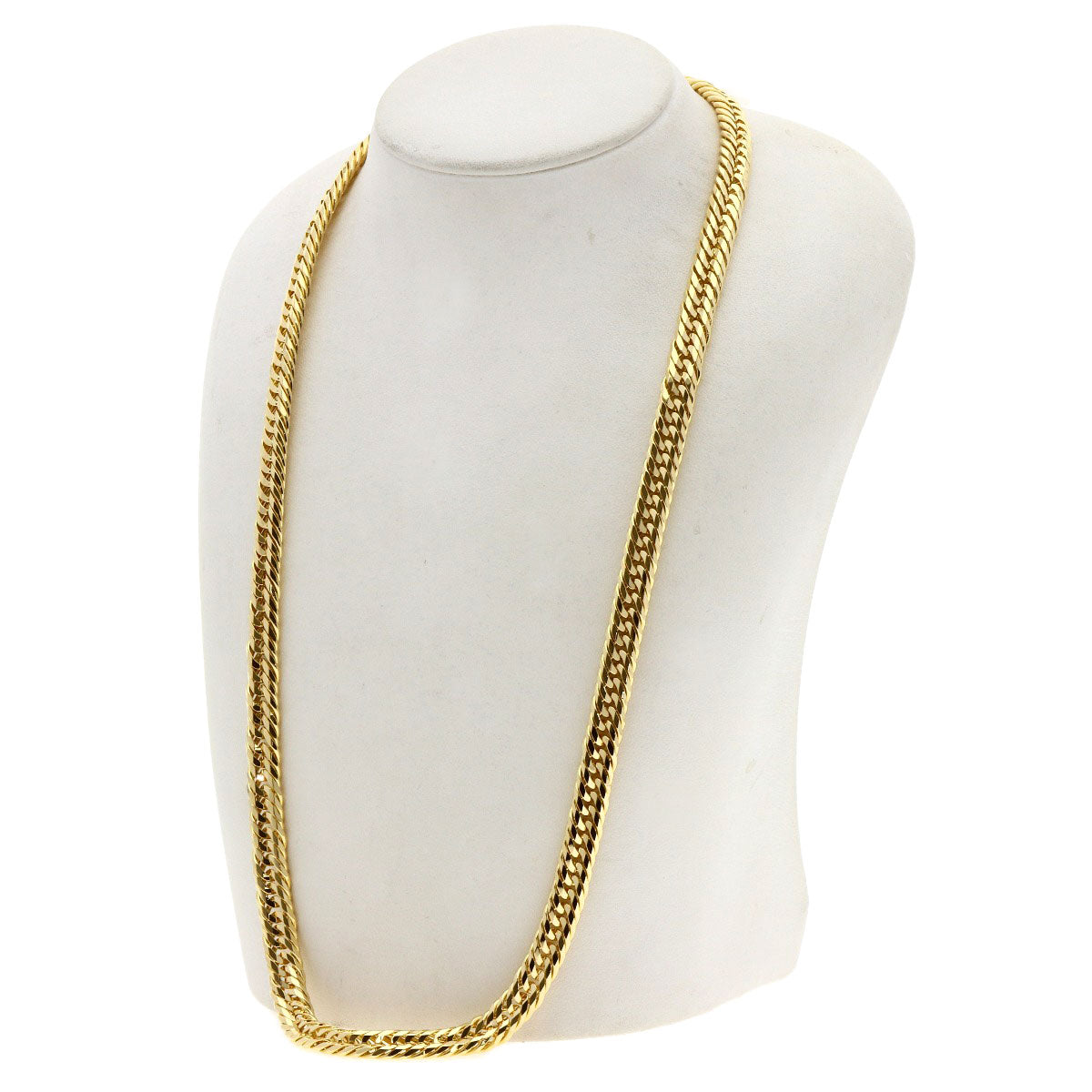 Curb chain Kihei 6-sided triple Necklace K18 Yellow Gold 101g mens