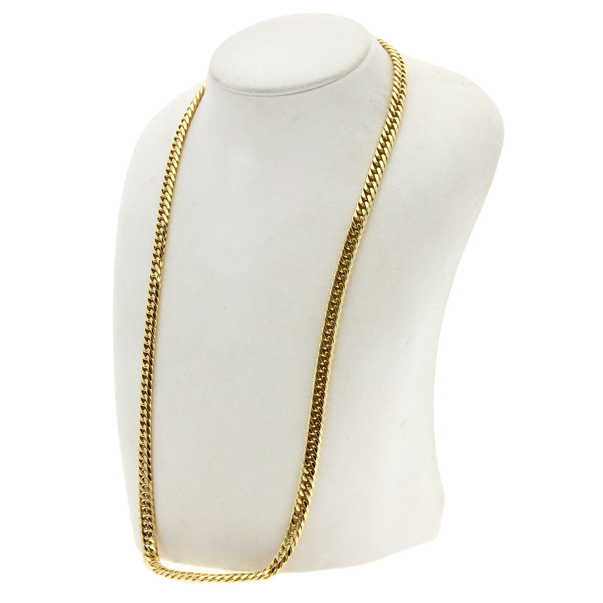 Curb chain Kihei 6-sided double Necklace K18 Yellow Gold 79.9g mens