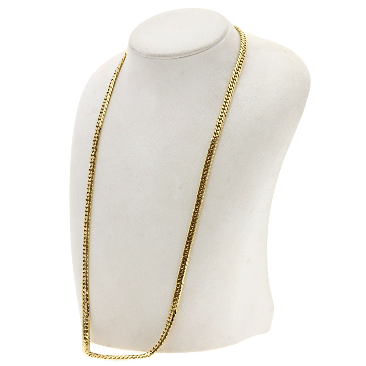Curb chain Kihei 6-sided double Necklace K18 Yellow Gold 49.6g mens