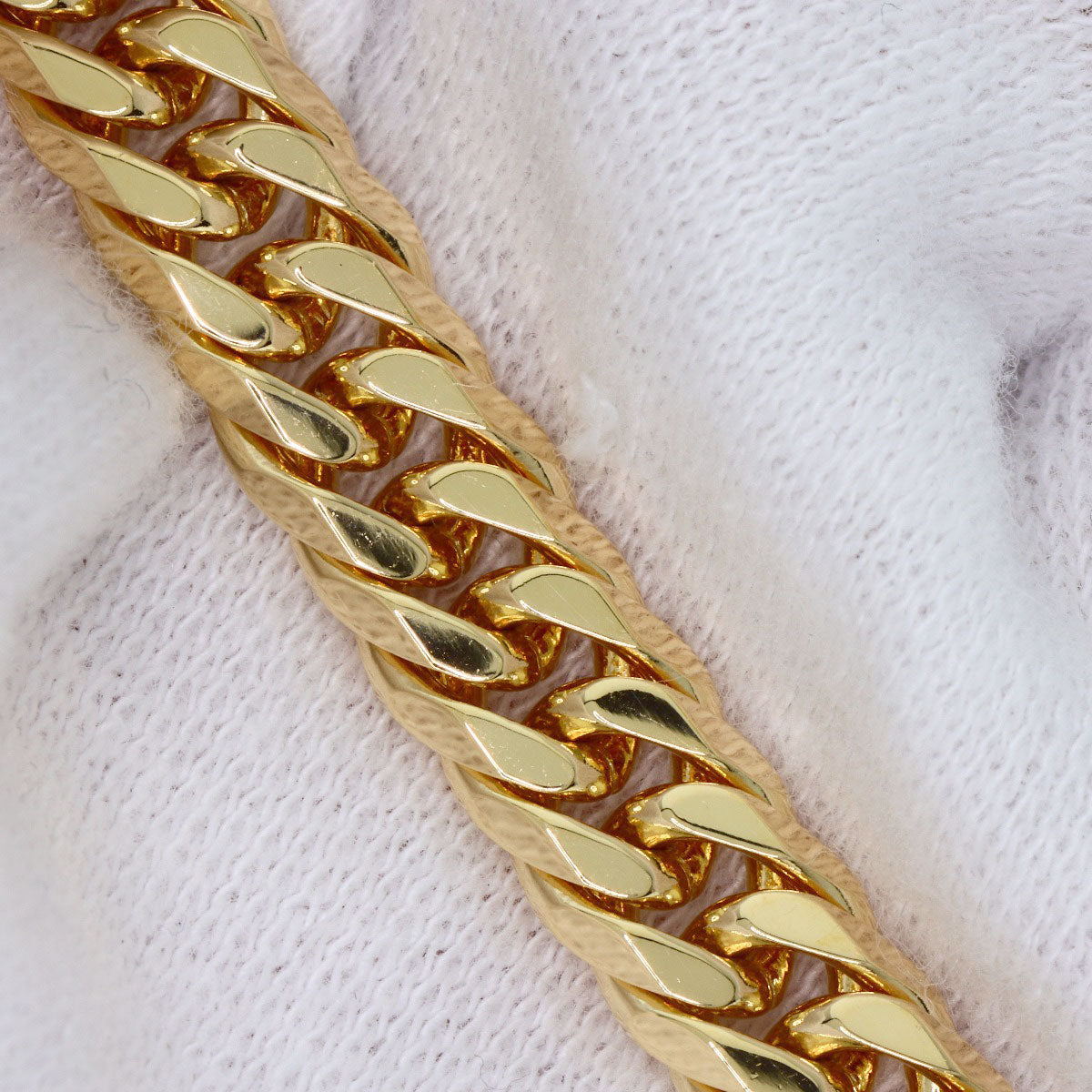 Curb chain Kihei 6-sided double Necklace K18 Yellow Gold 72.2g Ladies
