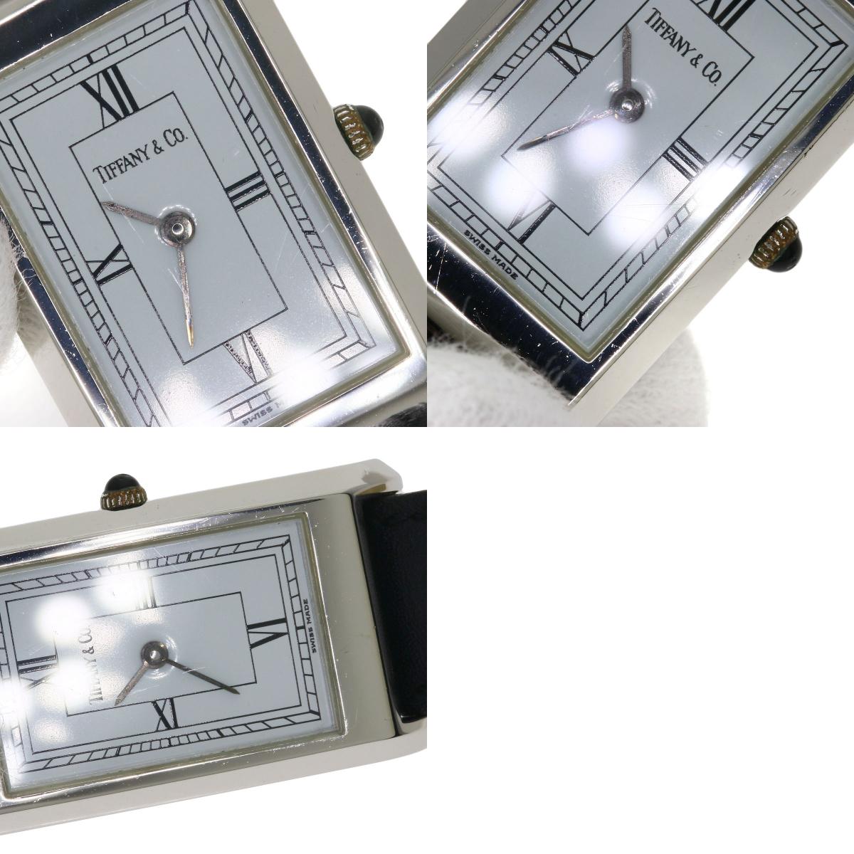 TIFFANY&Co. Classic Square Watches Stainless Steel/Leather Ladies