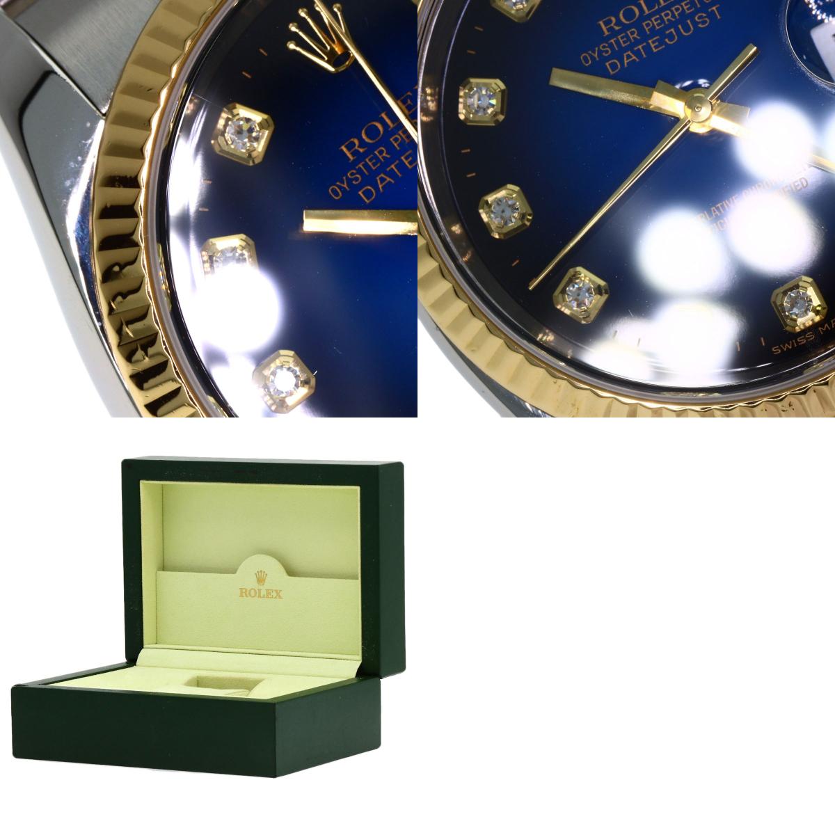 ROLEX Datejust 10P Diamond Blue Gradation Watches 116233G Stainless Steel/SSxK18YG mens
