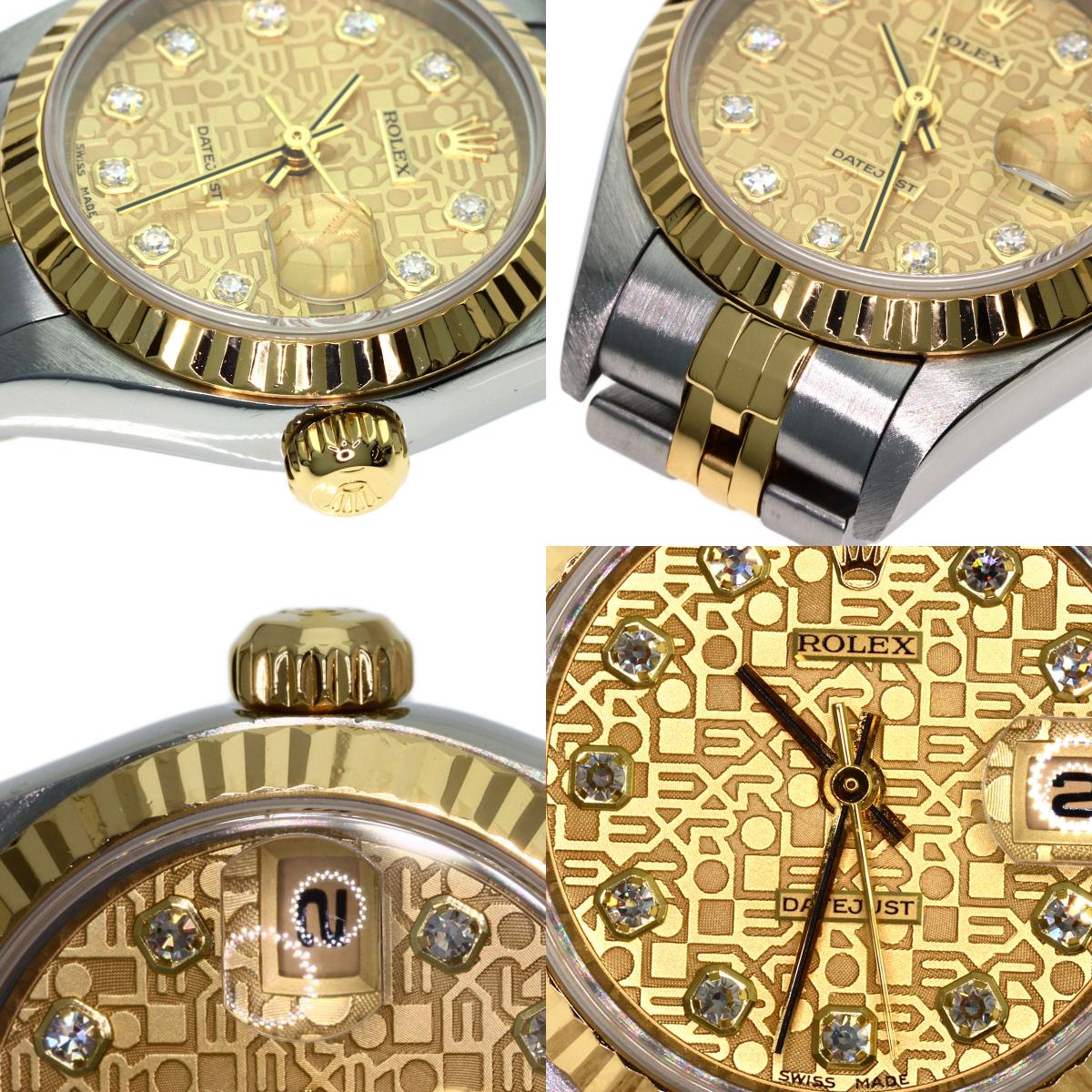 ROLEX DATEJUST 10P Diamond Watches 79173G Stainless Steel/SSxK18YG Ladies