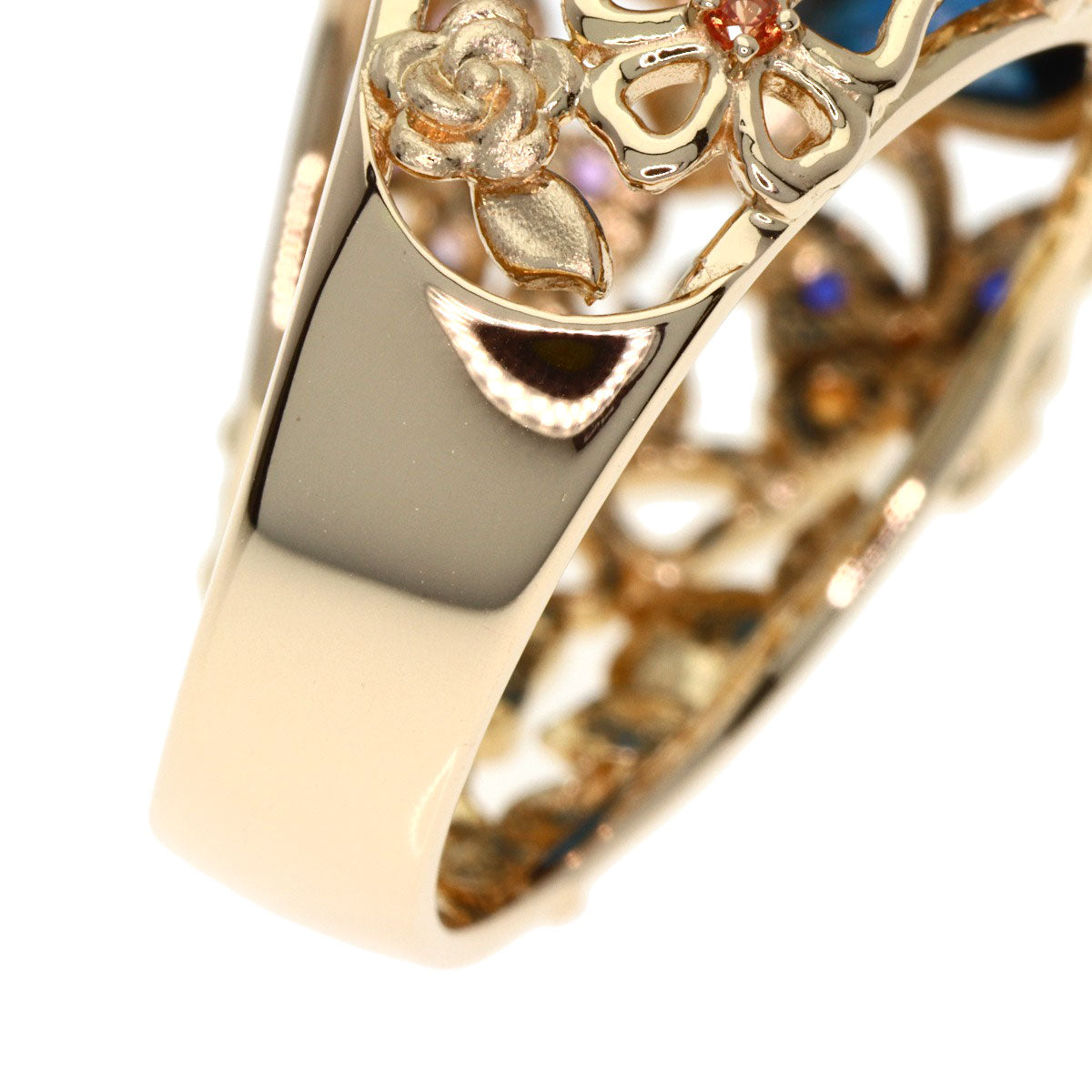 9.952ct Siren Azzurro Blue Topaz Sapphire Ring K18 Pink Gold 11g Ladies