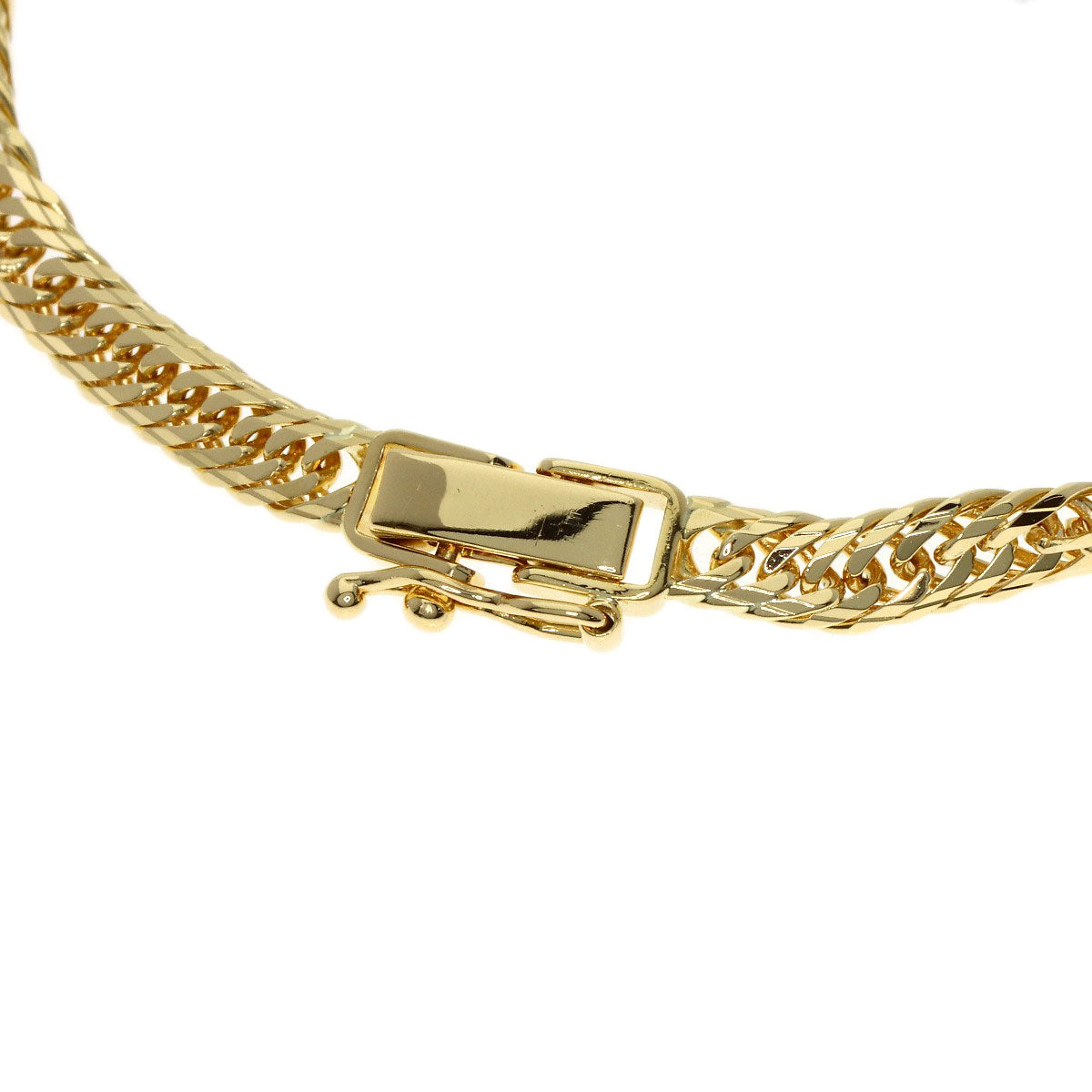 Curb chain Kihei W8 surface Necklace K18 Yellow Gold 20.5g Ladies
