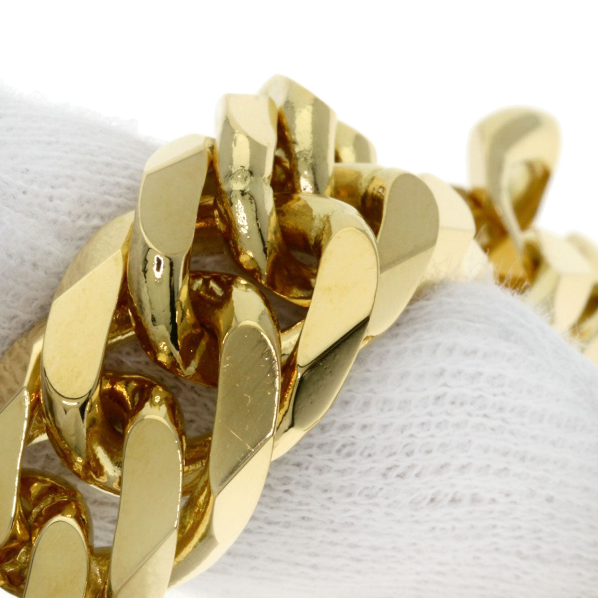 Curb chain, 6-sided double curb chain. Bracelet K18 Yellow Gold 94g mens