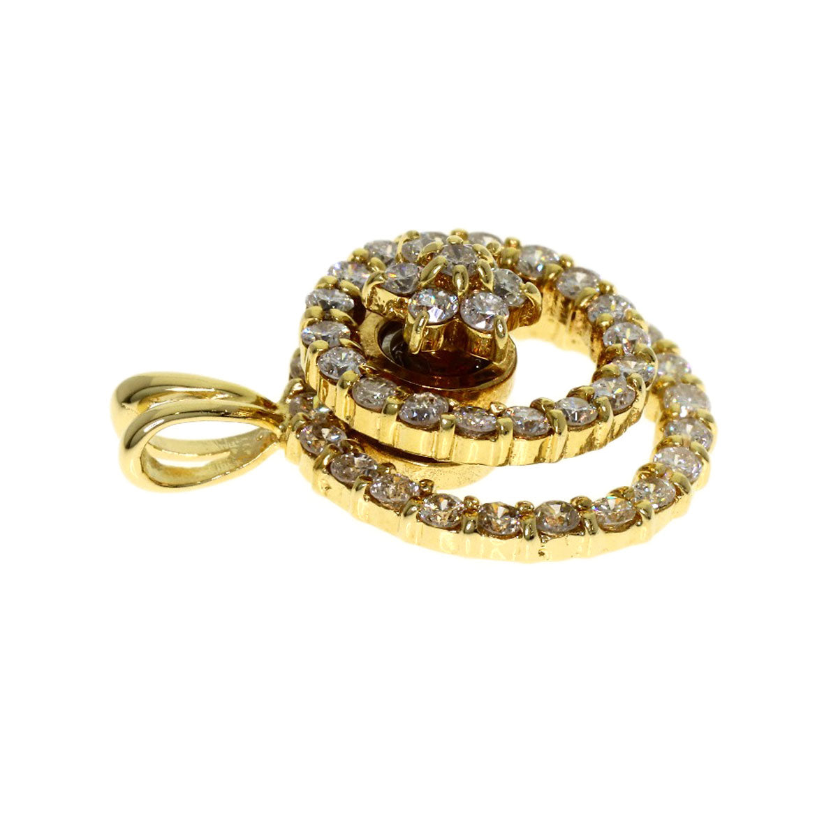0.72ct Diamond Pendant top K18 Yellow Gold 2.78g Ladies