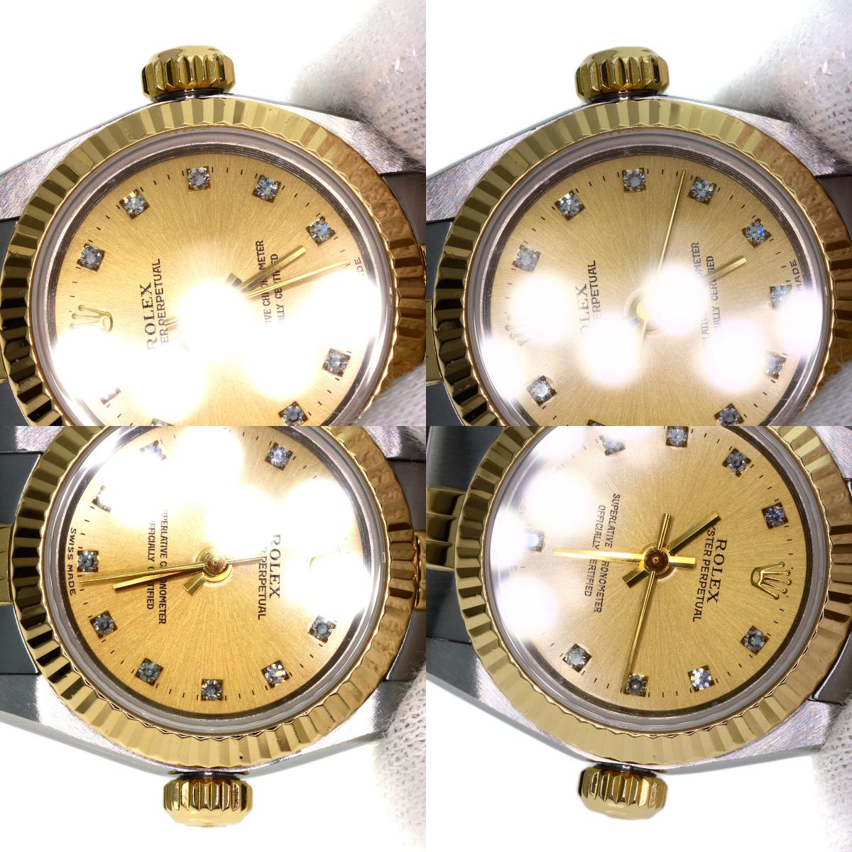 ROLEX Oyster Perpetual 11P Diamond Watches 67193G Stainless Steel/SSxK18YG Ladies