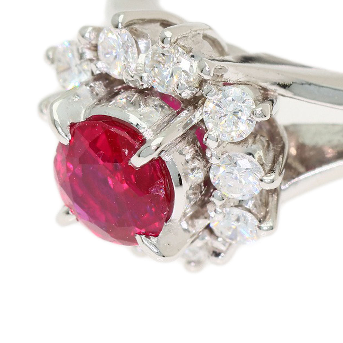 0.76ct Ruby Diamond Ring PlatinumPM900 6g Ladies