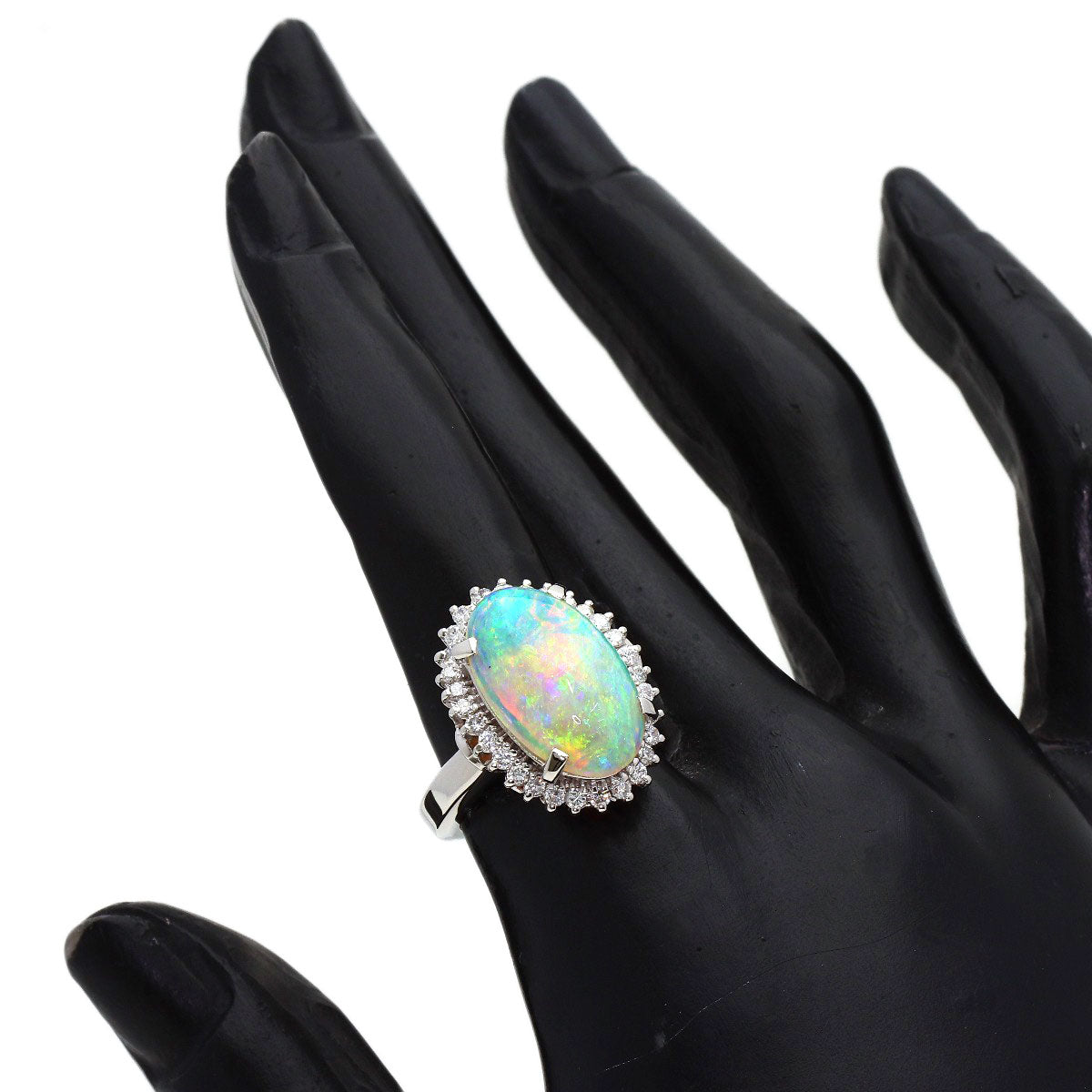 4.11ct Opal Diamond Ring Platinum PT900 12.2g Ladies