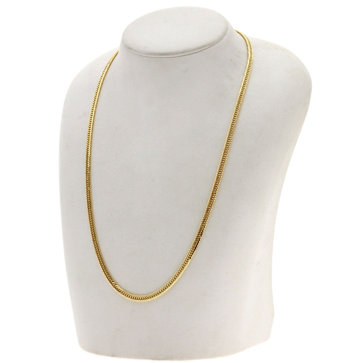 Curb chain, 8-sided triple link Necklace K18 Yellow Gold 20.2g Ladies
