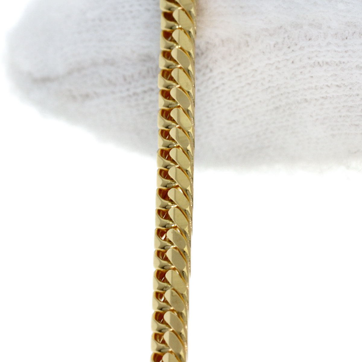 Curb chain Kihei W6 side Necklace K18 Yellow Gold 20g Ladies