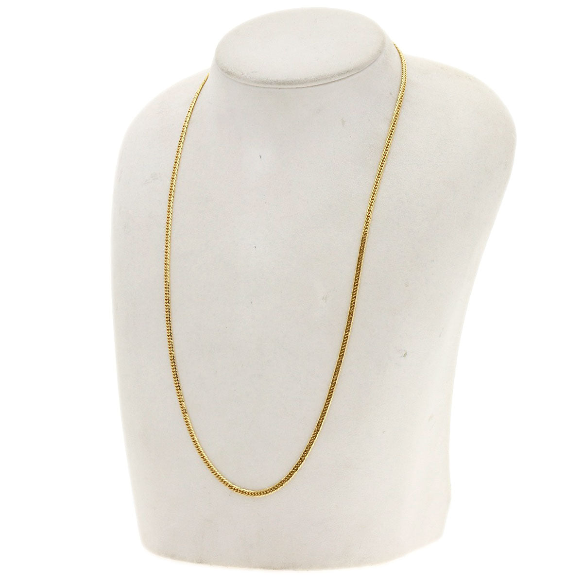 Curb chain Kihei W6 side Necklace K18 Yellow Gold 10.2g Ladies