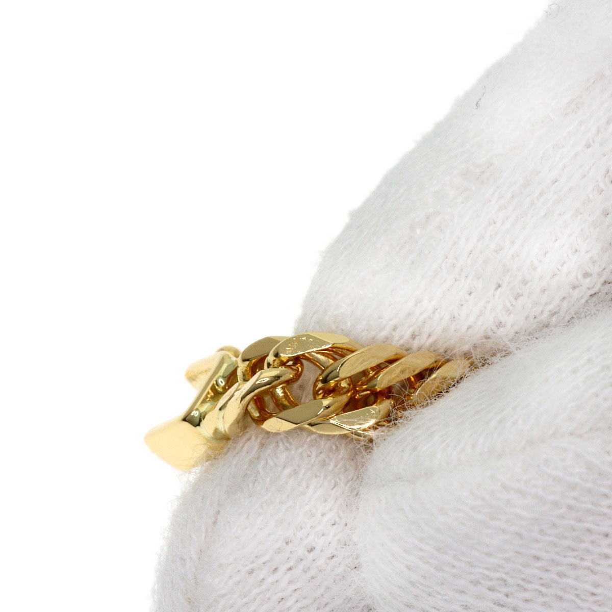 Curb chain Kihei W6 side Bracelet K18 Yellow Gold 10.2g Ladies