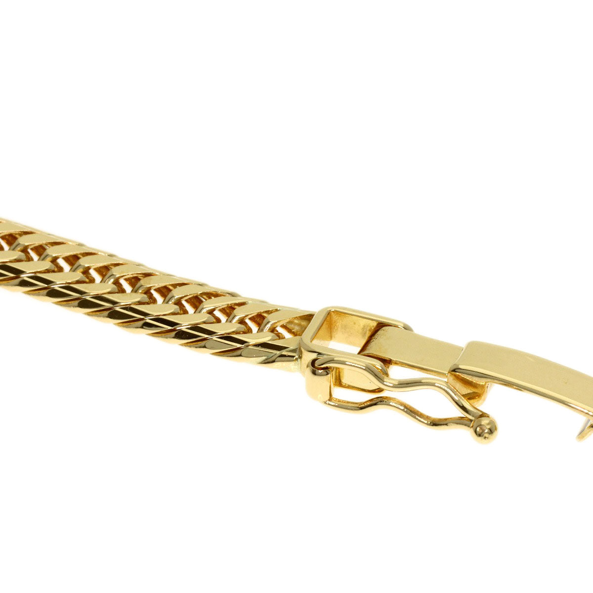 Curb chain Kihei W6 side Bracelet K18 Yellow Gold 10.2g Ladies