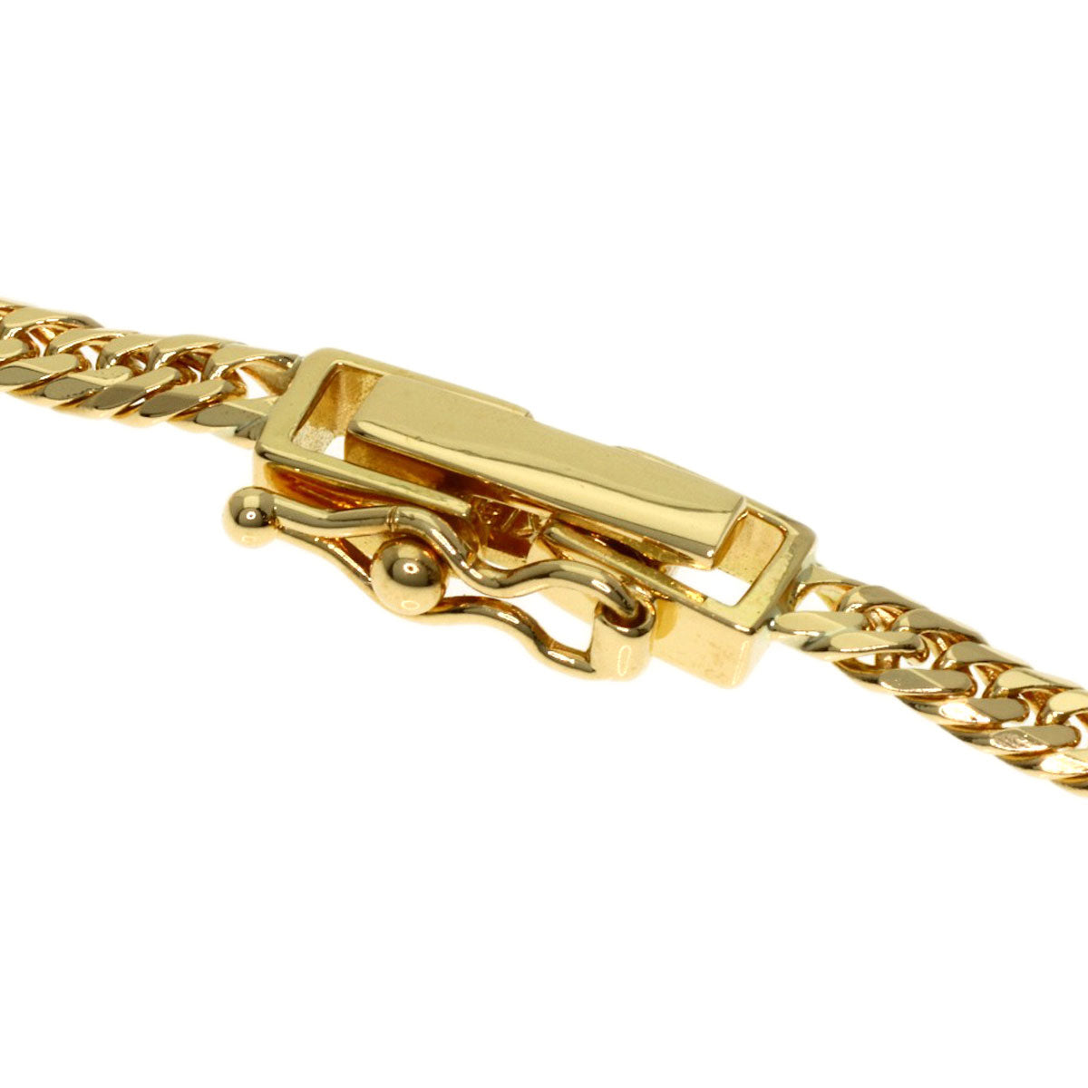 Curb chain Kihei W6 side Bracelet K18 Yellow Gold 5.2g Ladies