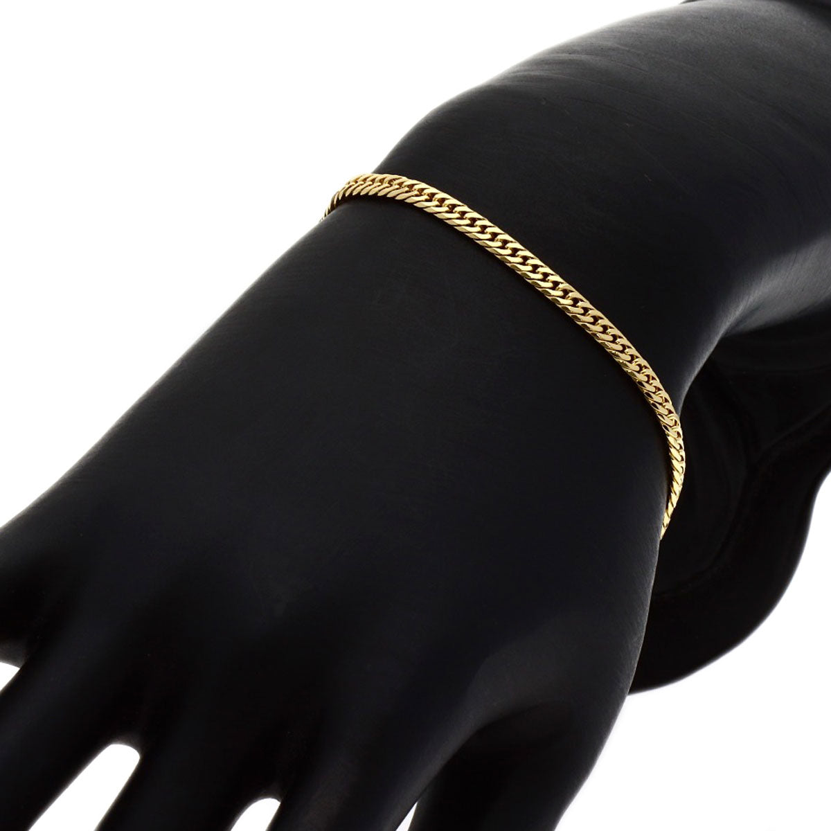 Curb chain Kihei W6 side Bracelet K18 Yellow Gold 6g Ladies