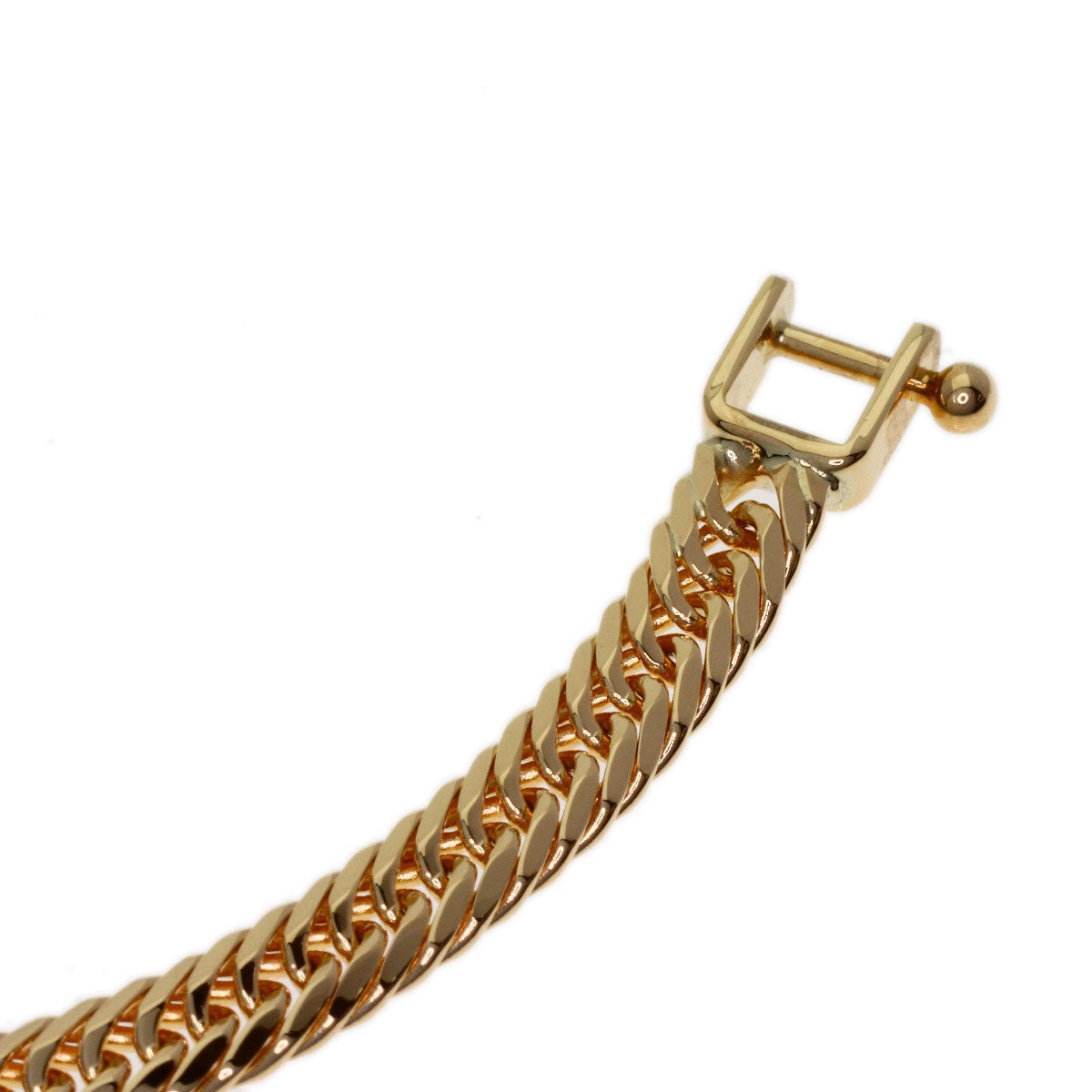 Curb Chain Kihei 8-sided Triple Bracelet K18 Yellow Gold 10g mens