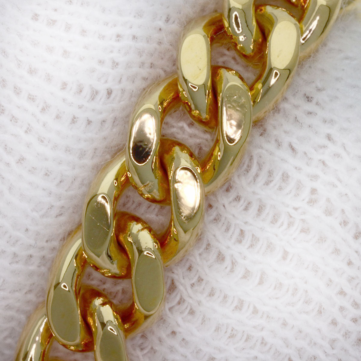 Curb chain Kihei 2 sides Bracelet K18 Yellow Gold 19.6g Ladies