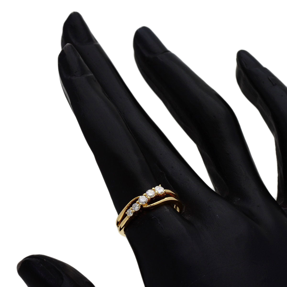 0.3ct Diamond Ring K18 White Gold 2.9g Ladies